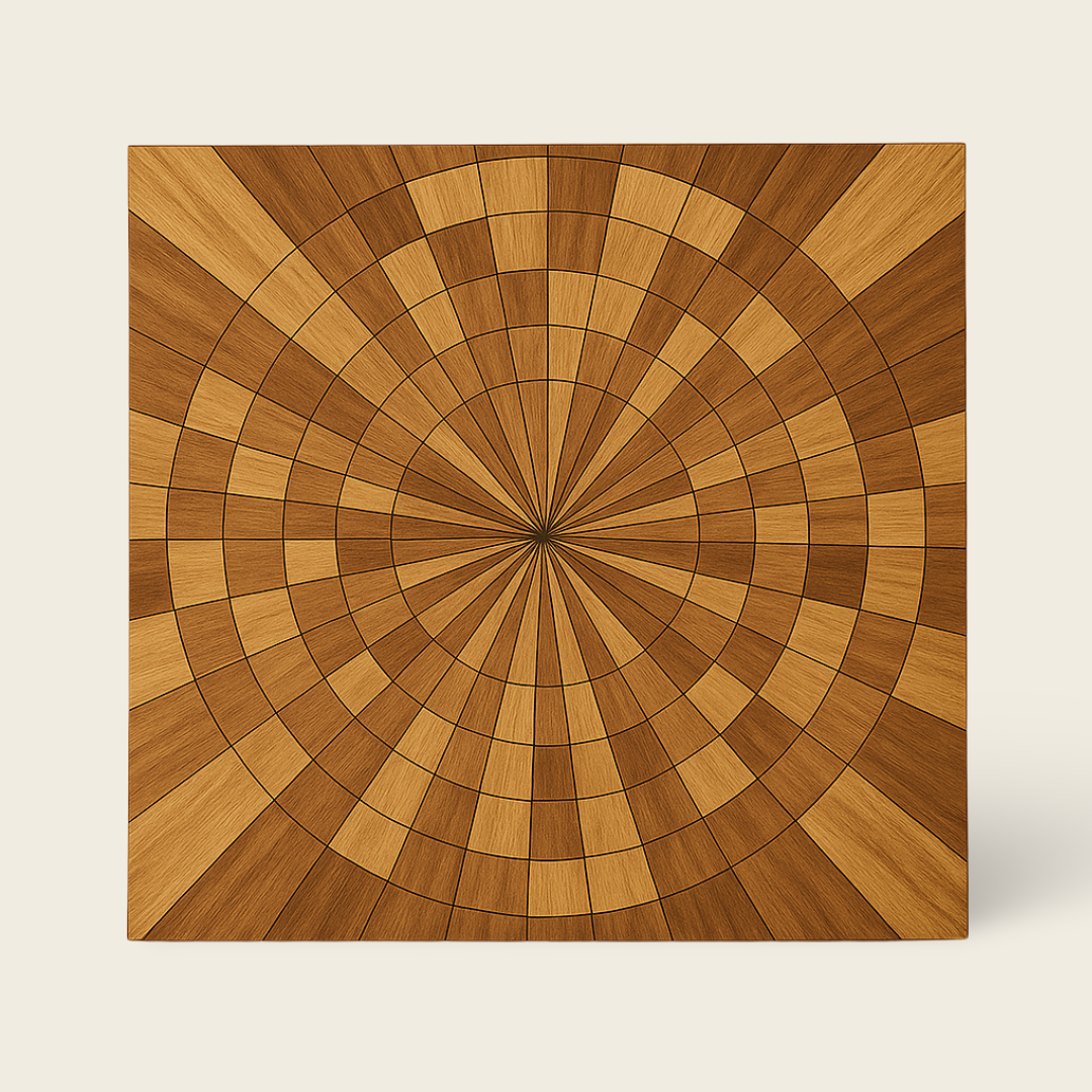 Teak Wood Wall Art | Geometric Design | 90x90 cm