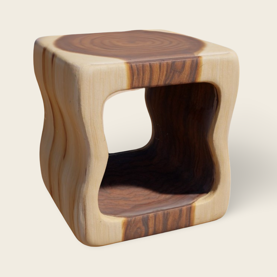 Tree Trunk Stool | Natural Wood Accent Piece | 45x40x30 cm