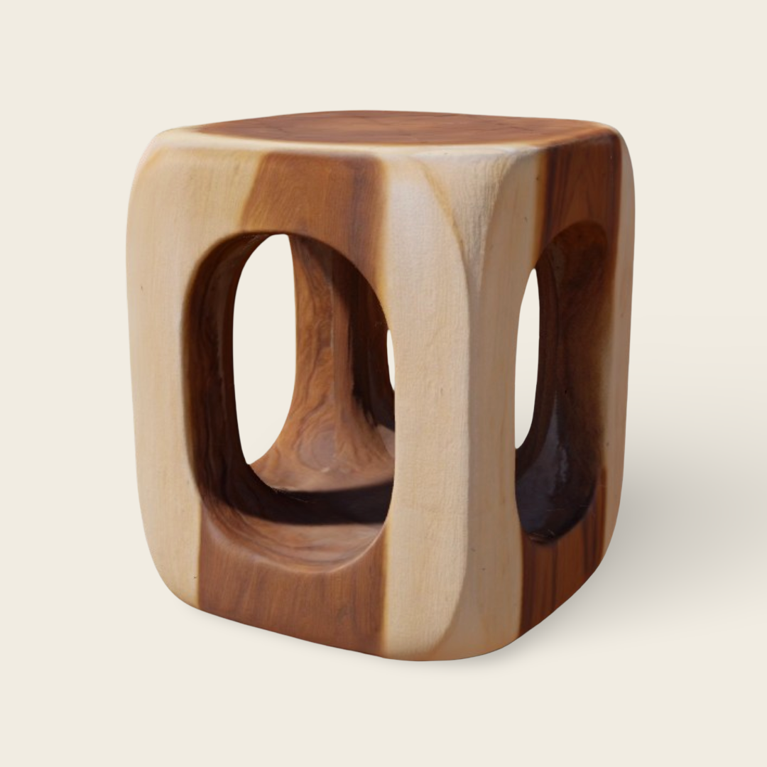 Solid Wood Trunk Stool | Rustic Seat or Table | 45x35x35 cm