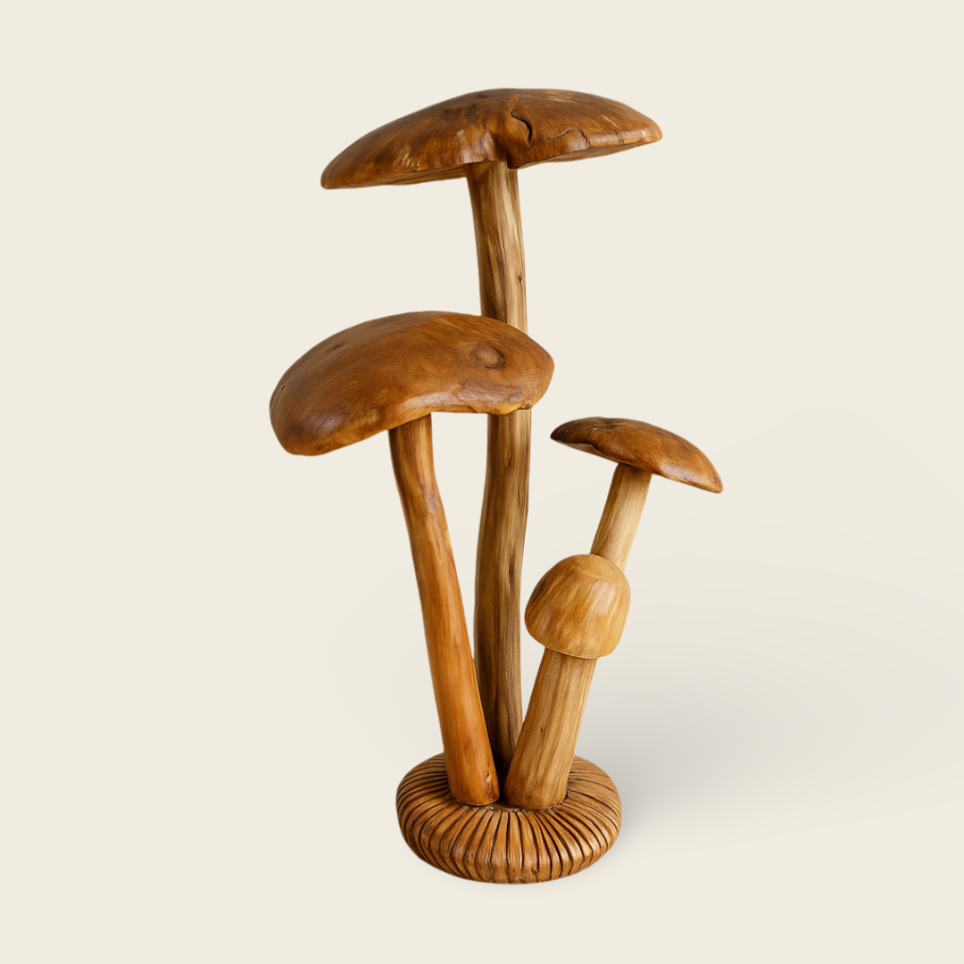 Teak Mushroom Cluster | Natural Sculpture | 130 cm