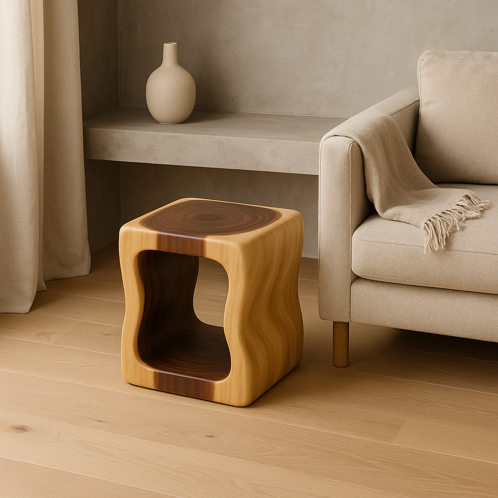 Tree Trunk Stool | Natural Wood Accent Piece | 45x40x30 cm