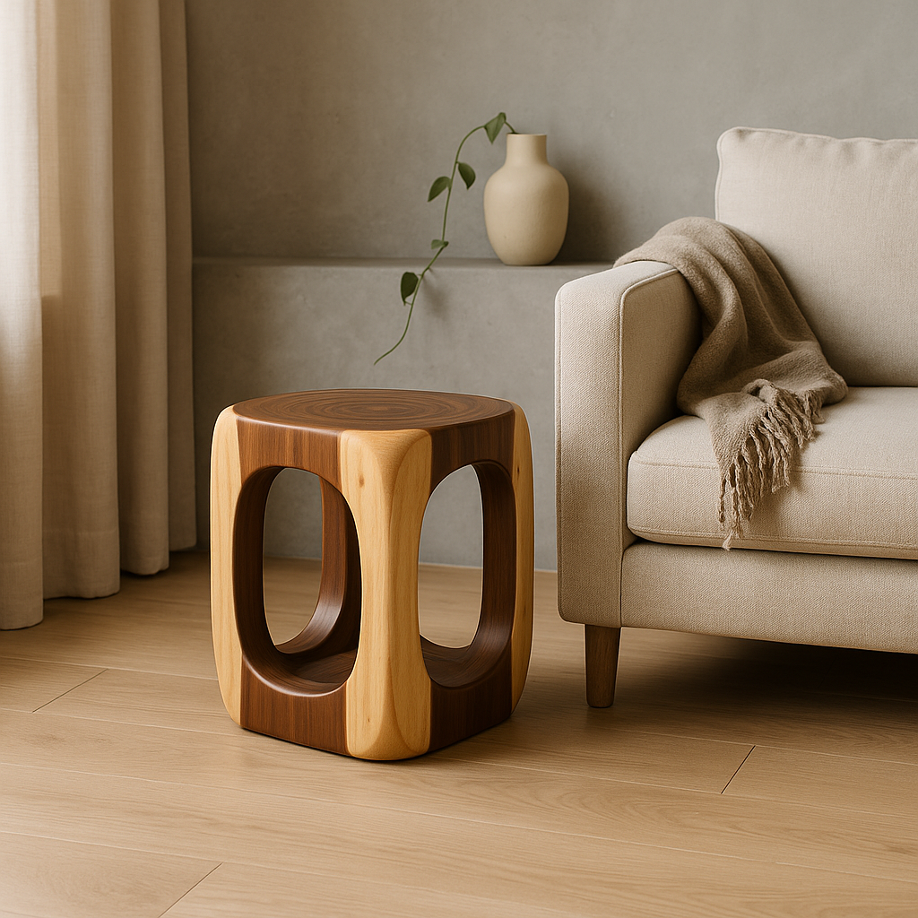 Solid Wood Trunk Stool | Rustic Seat or Table | 45x35x35 cm