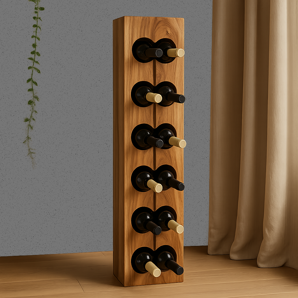 Trunk Wine Rack | Solid Wood Holder | 60/100/120 cm