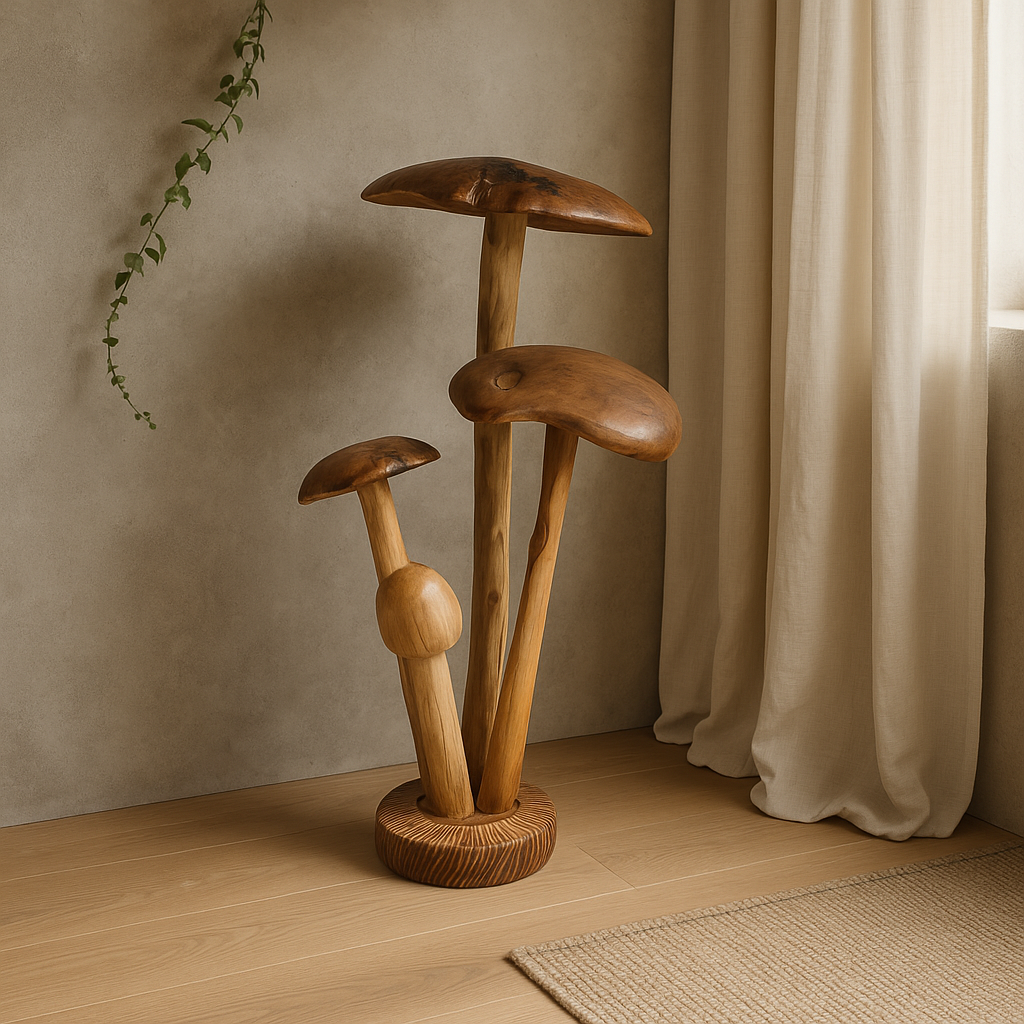 Teak Mushroom Cluster | Natural Sculpture | 130 cm