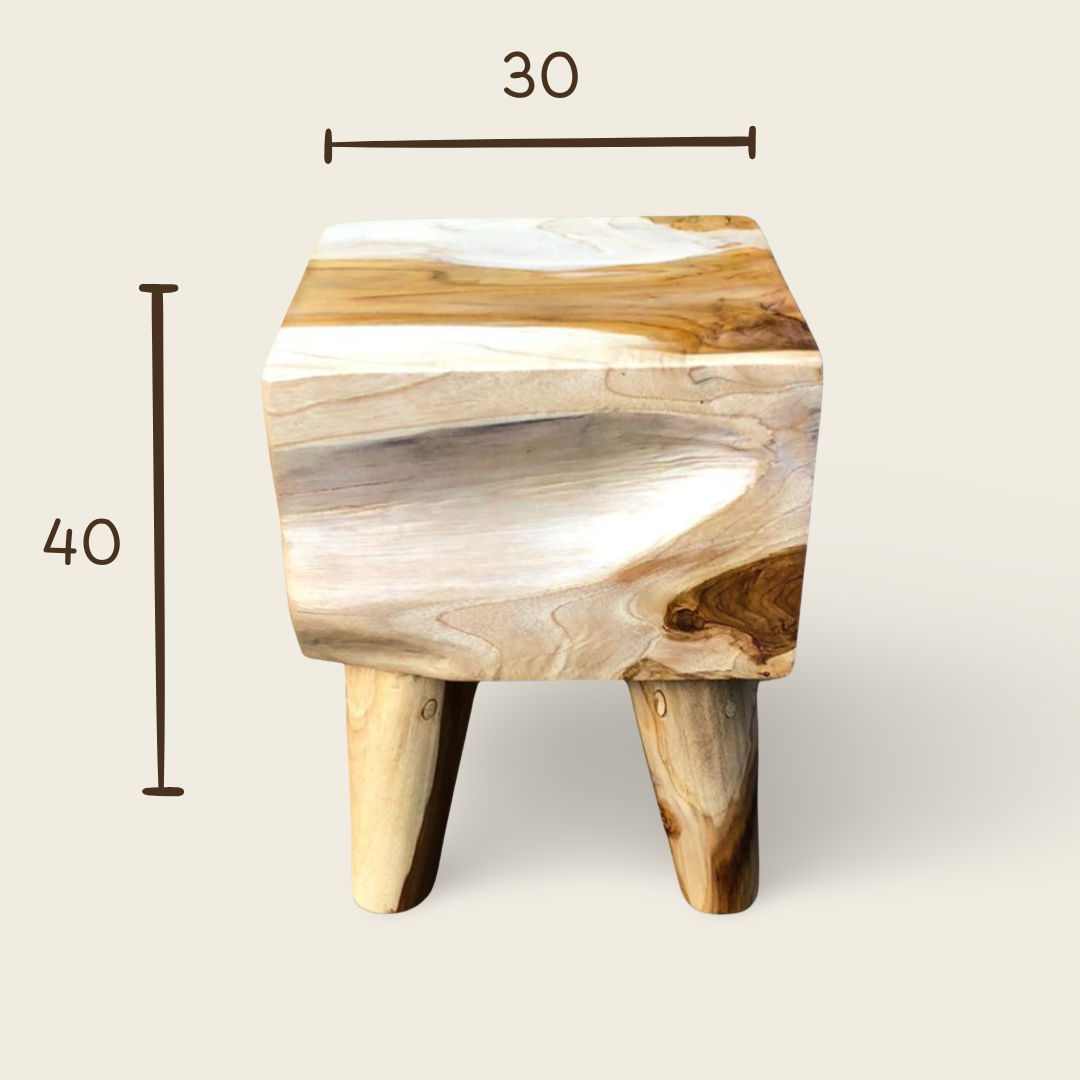 Teak Coffee Table | Handmade Mid-Century | 40x30x30 cm