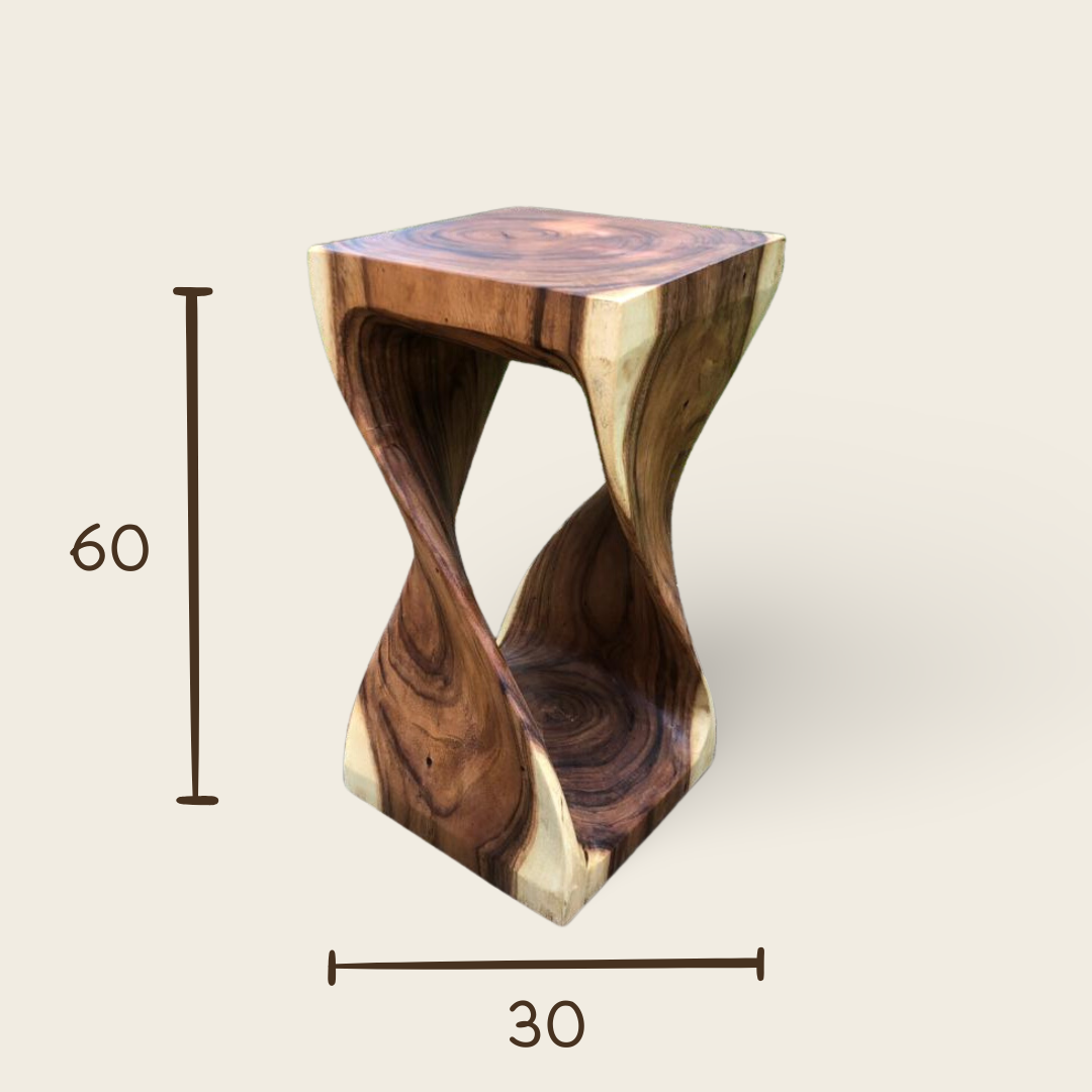 Unique Trunk Stand | Solid Wood Pedestal | 60x30x30 cm