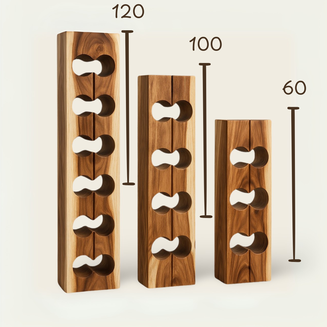 Trunk Wine Rack | Solid Wood Holder | 60/100/120 cm
