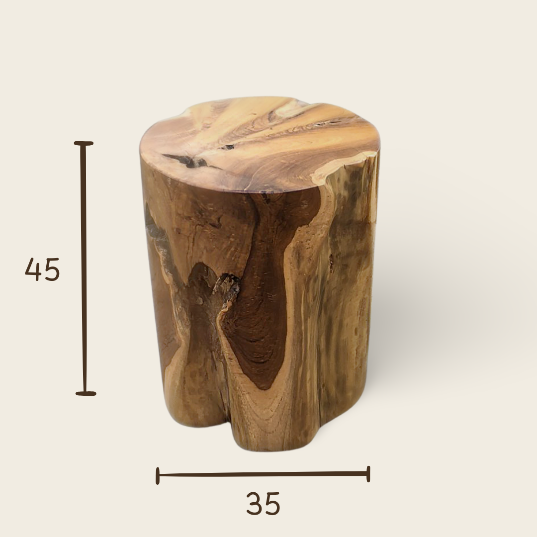 Teak Wood Block | Solid Teak Accent | 45x35 cm