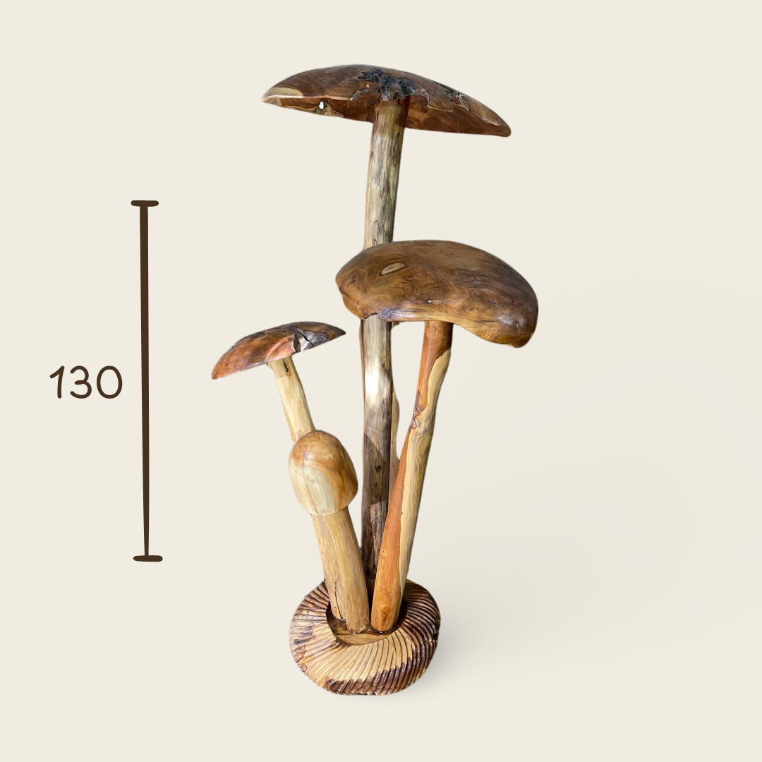 Teak Mushroom Cluster | Natural Sculpture | 130 cm