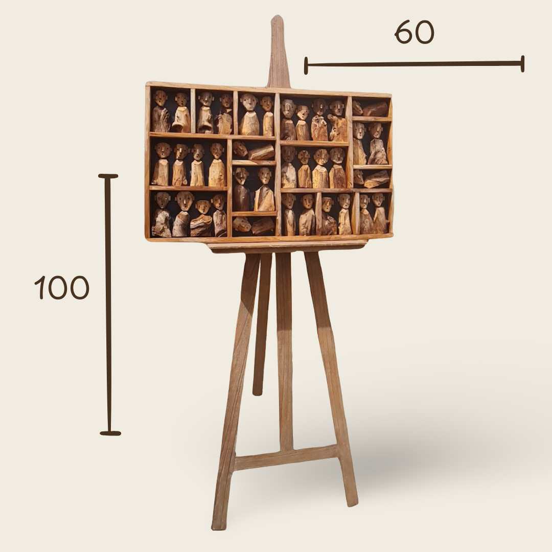 Decorative Wall Art | Solid Teak Panel JBF-281 | 100x60 cm