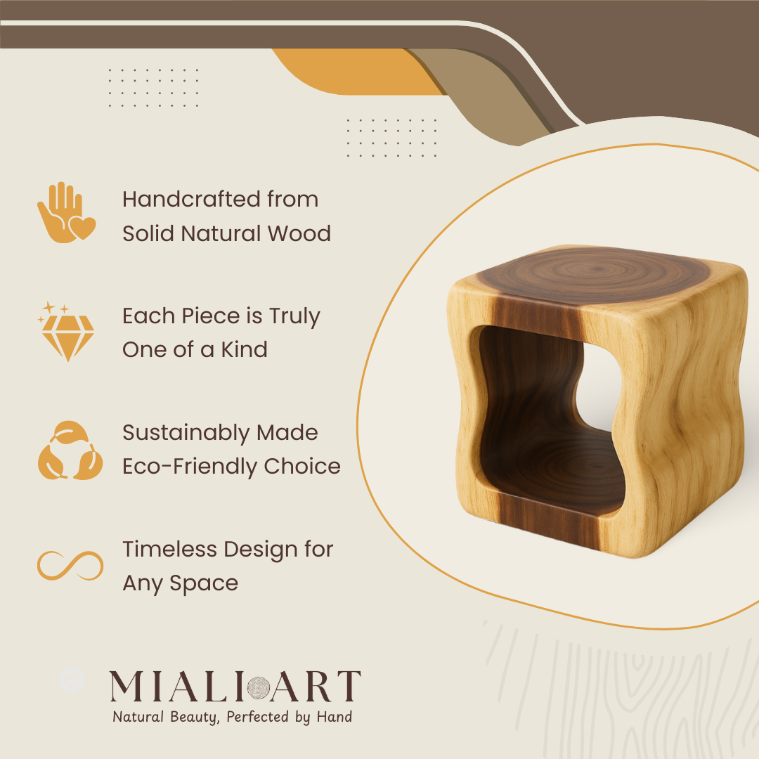 Tree Trunk Stool | Natural Wood Accent Piece | 45x40x30 cm