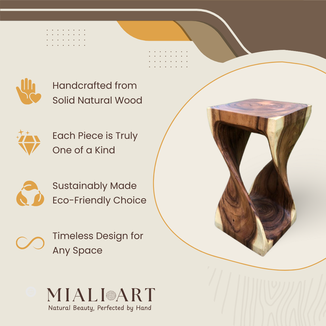 Unique Trunk Stand | Solid Wood Pedestal | 60x30x30 cm