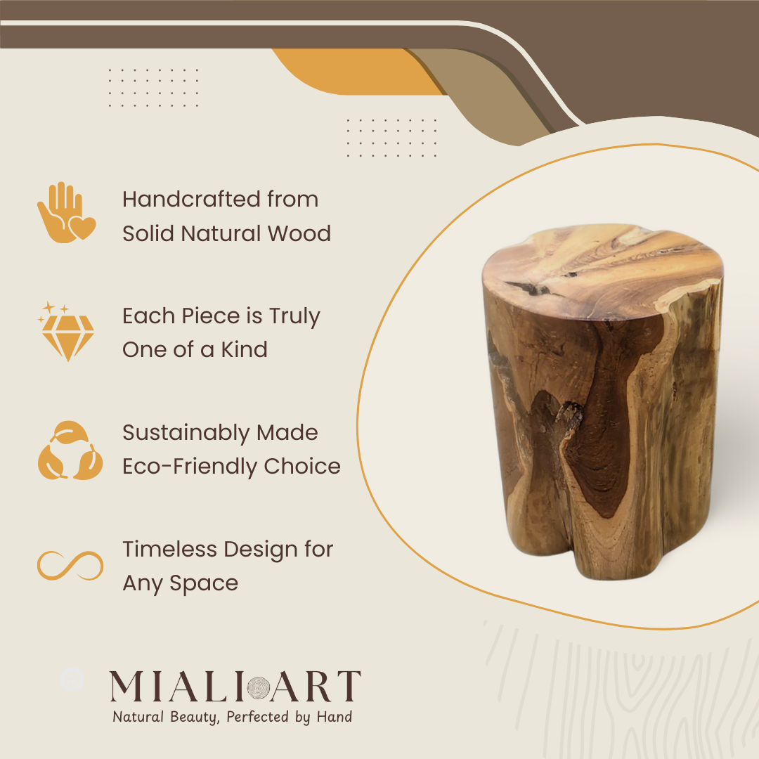 Teak Wood Block | Solid Teak Accent | 45x35 cm