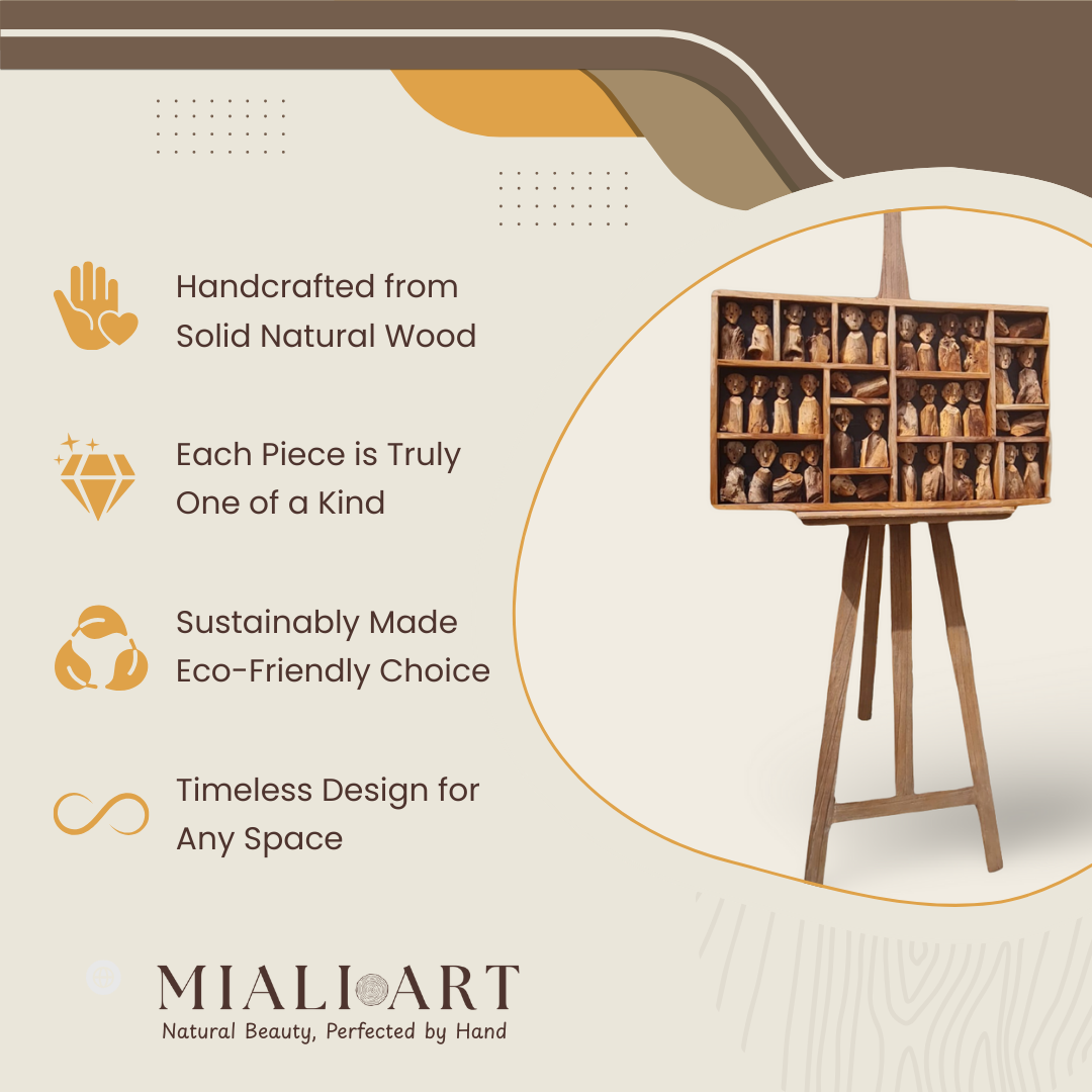 Decorative Wall Art | Solid Teak Panel JBF-281 | 100x60 cm