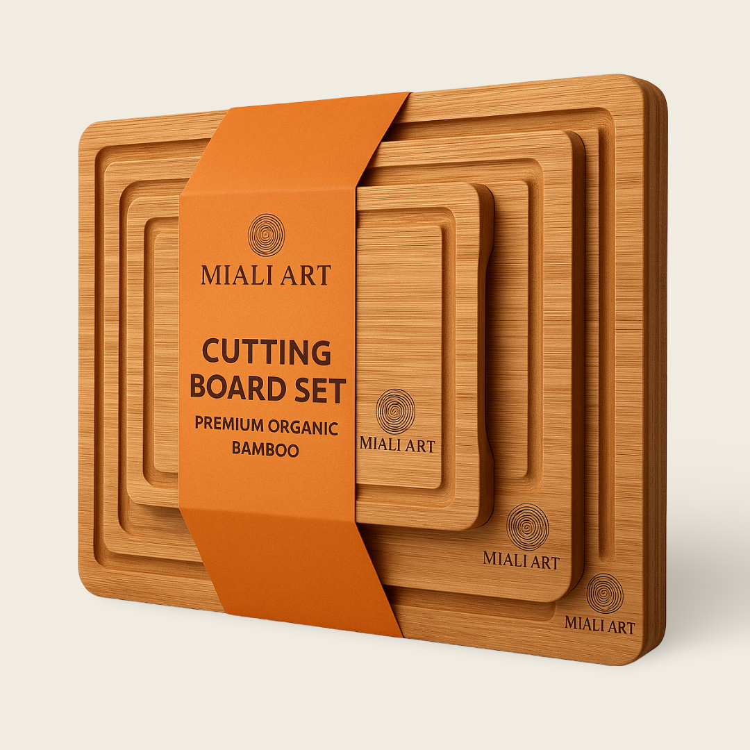 Cutting Board Set | Handmade Teak Wood | Natural | 3pcs