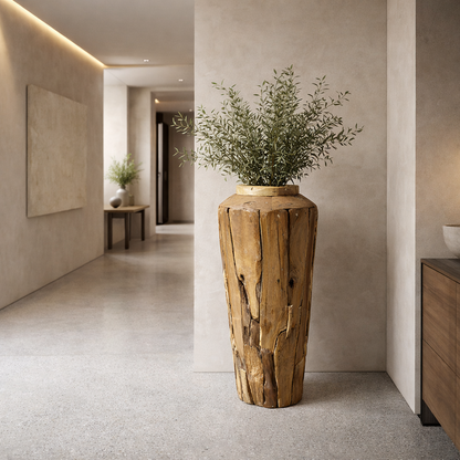 Teak Wood Vase Styled with Dried Branches