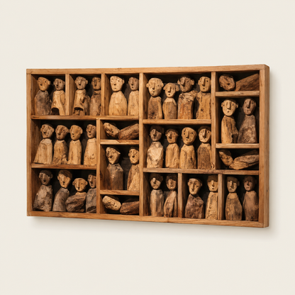 Decorative Wall Art | Solid Teak Panel JBF-281 | 100x60 cm
