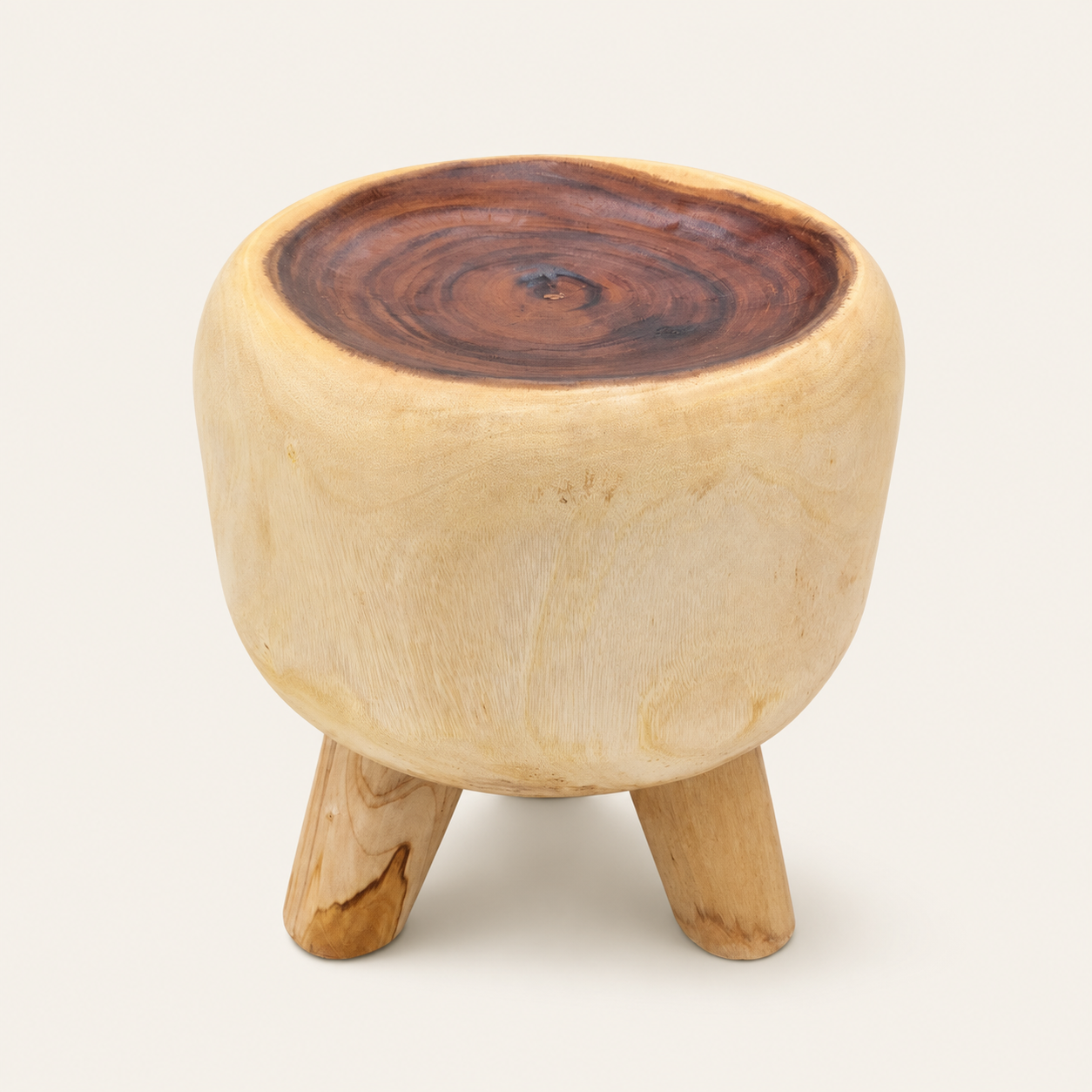 Holzhocker | Massiver Baumstamm Handgefertigt | 45x35 cm