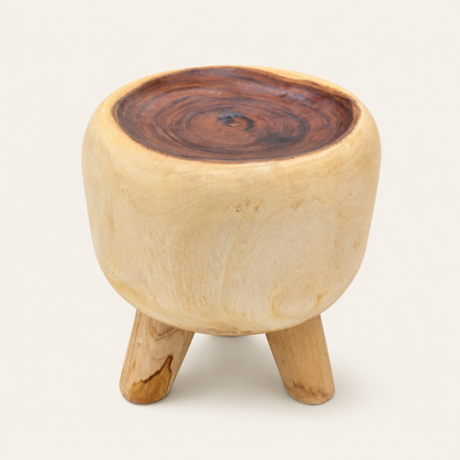 Holzhocker | Massiver Baumstamm Handgefertigt | 45x35 cm
