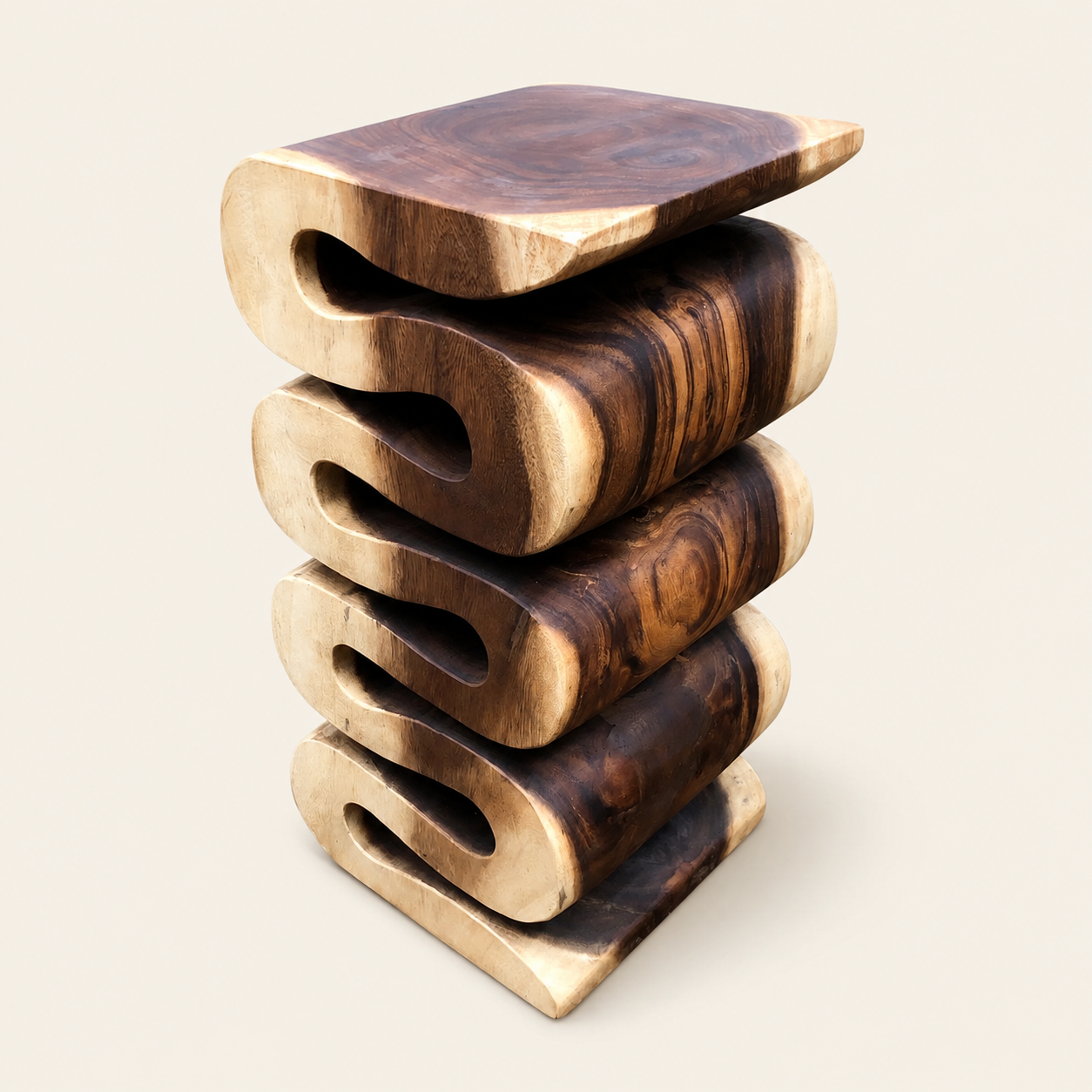Holzständer | Massivholz Handgefertigt | Natürlicher organischer Sockel | 60x30x30cm