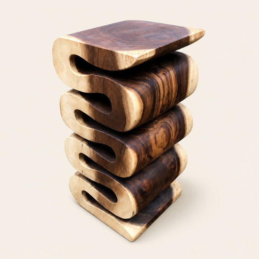 Holzständer | Massivholz Handgefertigt | Natürlicher organischer Sockel | 60x30x30cm