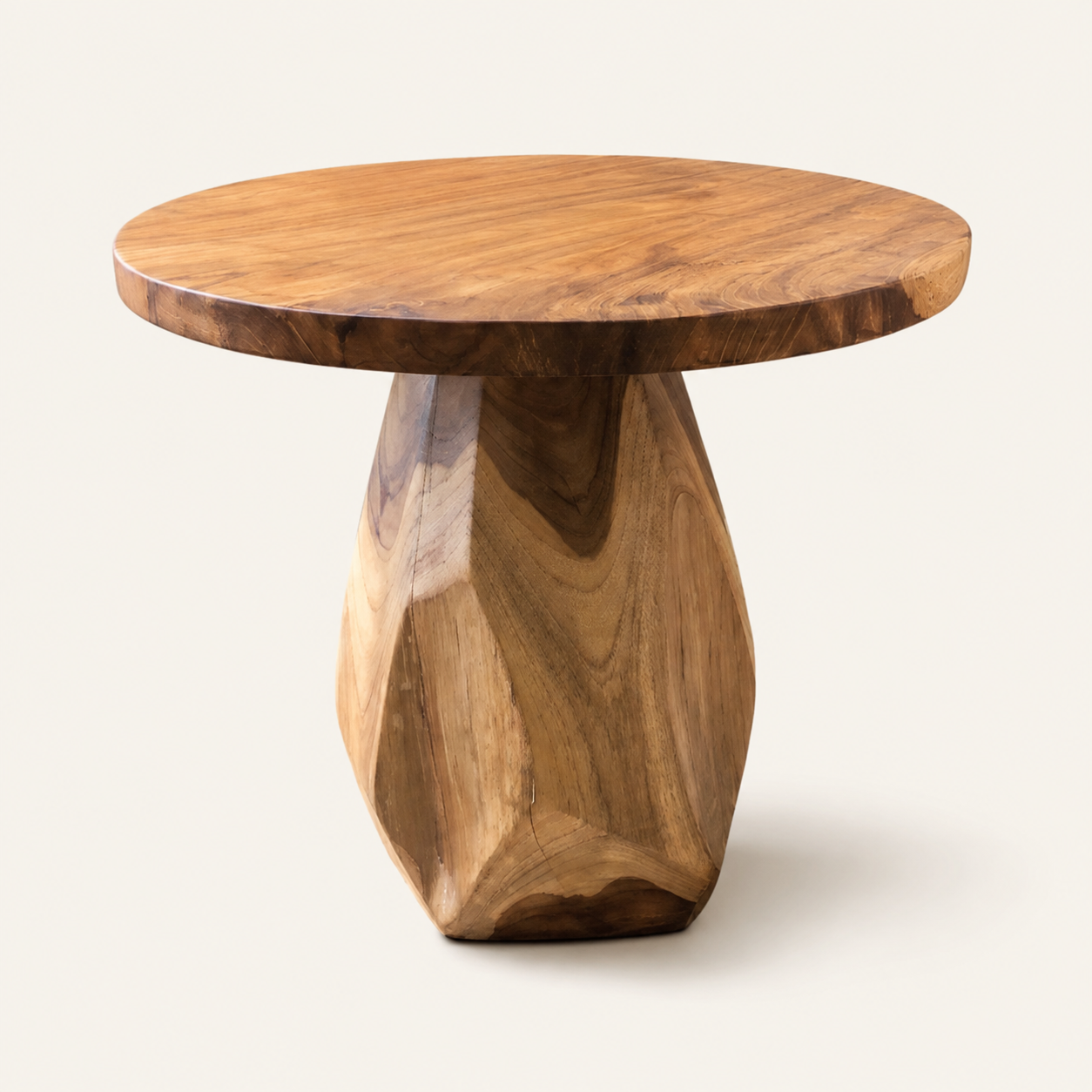 Solid Teak Side Table | Natural Solid Wood Design | 50x50 cm