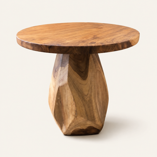 Solid Teak Side Table | Natural Solid Wood Design | 50x50 cm