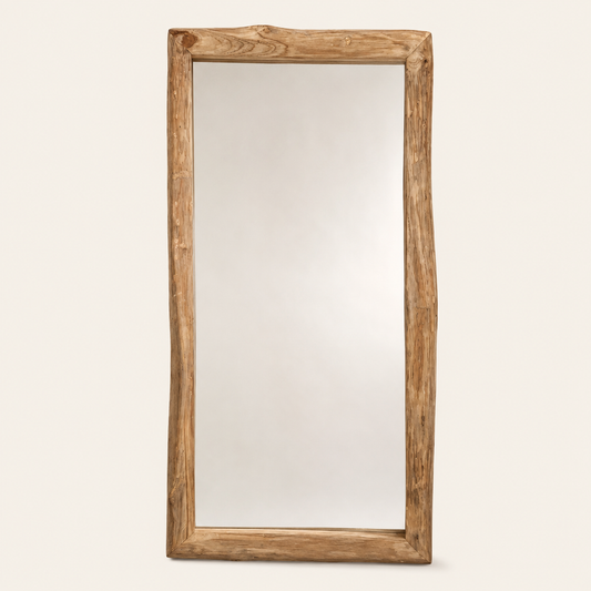Teak Wood Mirror | Chunky 8 cm Frame | Multiple Size Options