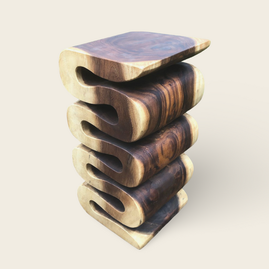 Wood Trunk Stand | Solid Wood Handmade | Natural Organic Base | 60x30x30cm