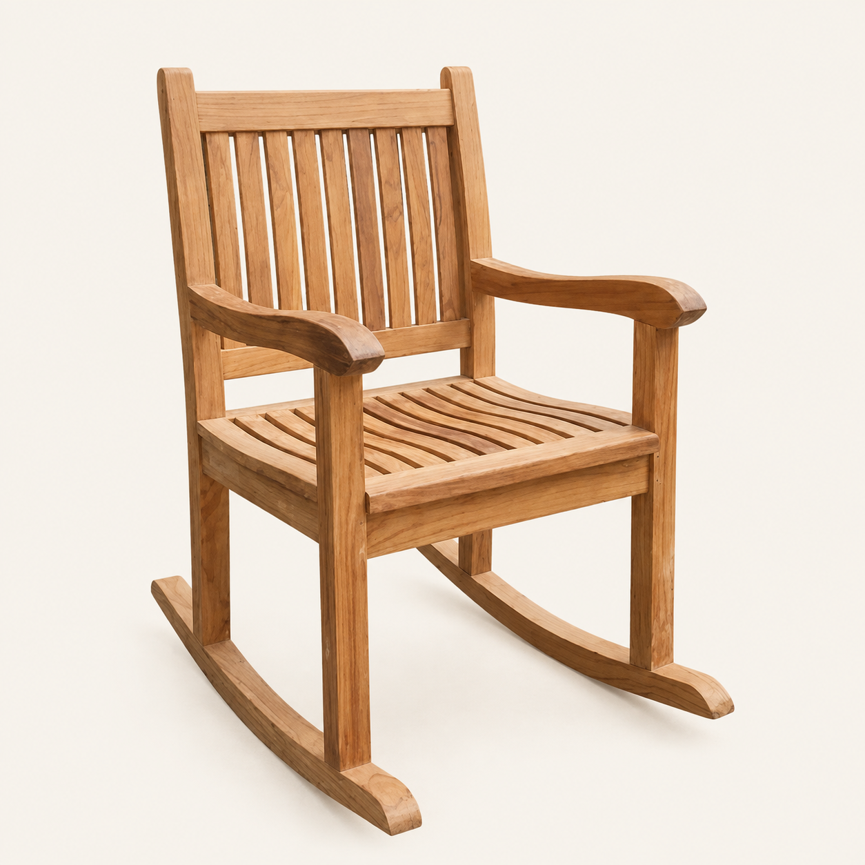 Teak Rocking Chair | Solid Wood Rocker Design | 115x60x60 cm