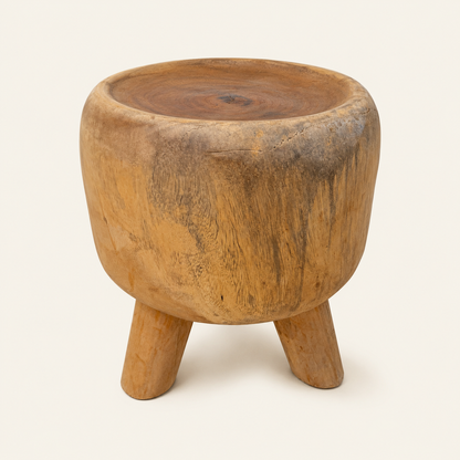 Holzhocker | Massiver Baumstamm Handgefertigt | 45x35 cm