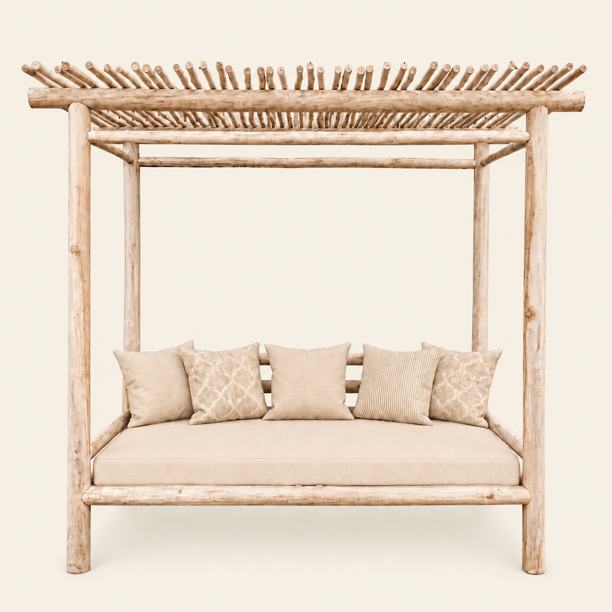 Teak Gazebo Daybed | Premium Canopy Lounger | 220x130x200 cm