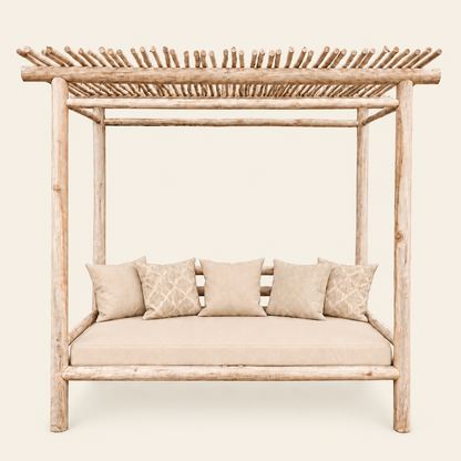 Teak Gazebo Daybed | Premium Canopy Lounger | 220x130x200 cm