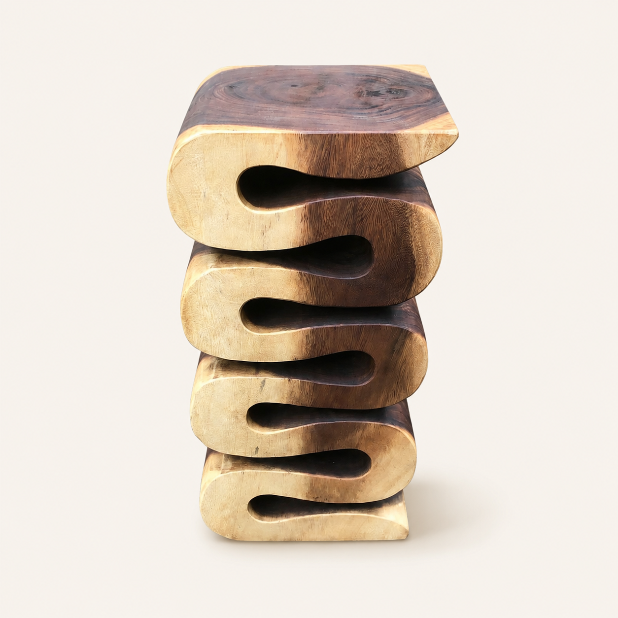 Holzständer | Massivholz Handgefertigt | Natürlicher organischer Sockel | 60x30x30cm