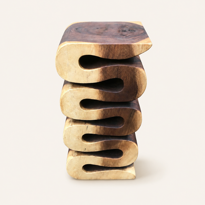 Holzständer | Massivholz Handgefertigt | Natürlicher organischer Sockel | 60x30x30cm
