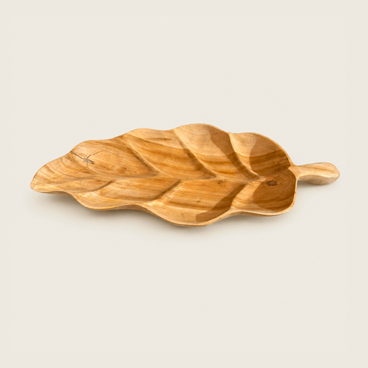 Teak Leaf Serving Bowl | Handmade | 53x22x5 cm