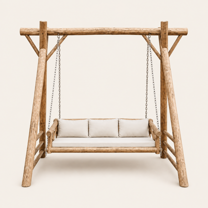 Teak Garden Swing | Twisted Design | Solid Teak | 200x200 cm