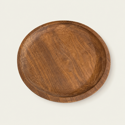 Servierschale Teak, rund | Handgefertigt | 50 cm