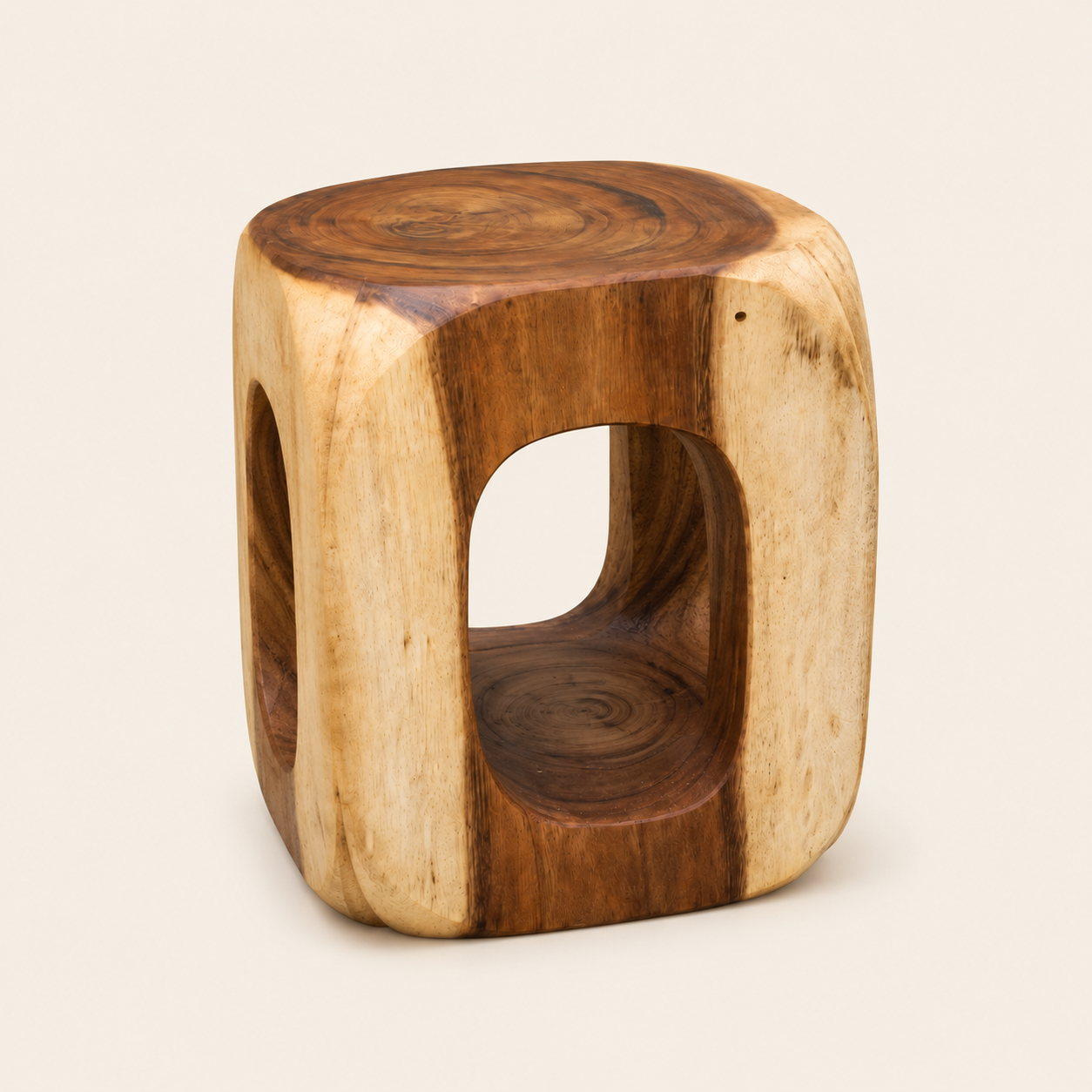 Solid Wood Trunk Stool | Rustic Seat or Table | 45x35x35 cm
