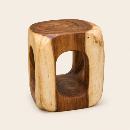 Solid Wood Trunk Stool | Rustic Seat or Table | 45x35x35 cm