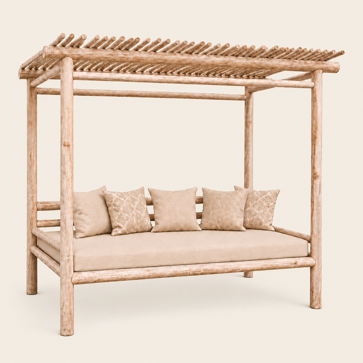 Teak Gazebo Daybed | Premium Canopy Lounger | 220x130x200 cm