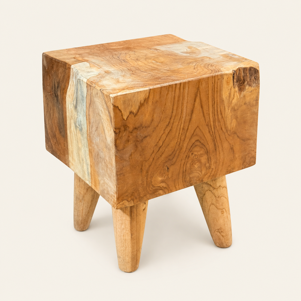 Teak Couchtisch | Handgefertigt Mid-Century | 40x30x30 cm