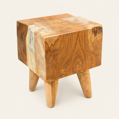 Teak Couchtisch | Handgefertigt Mid-Century | 40x30x30 cm