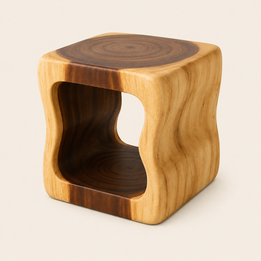 Tree Trunk Stool | Natural Wood Accent Piece | 45x40x30 cm