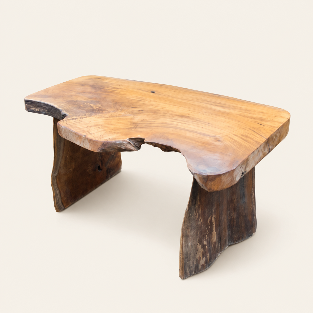 Teakwurzelbank | Massivholz handgefertigt | Natürliche Bio-Oberfläche | 75x45x35cm