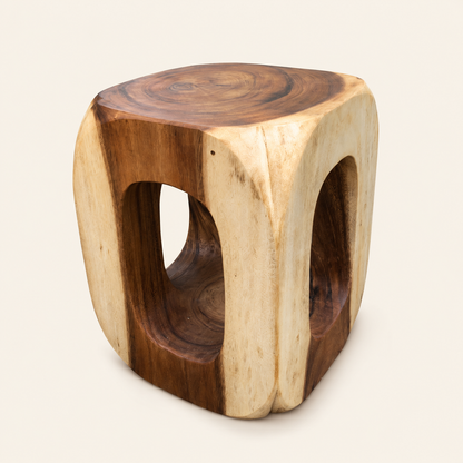 Solid Wood Trunk Stool | Rustic Seat or Table | 45x35x35 cm