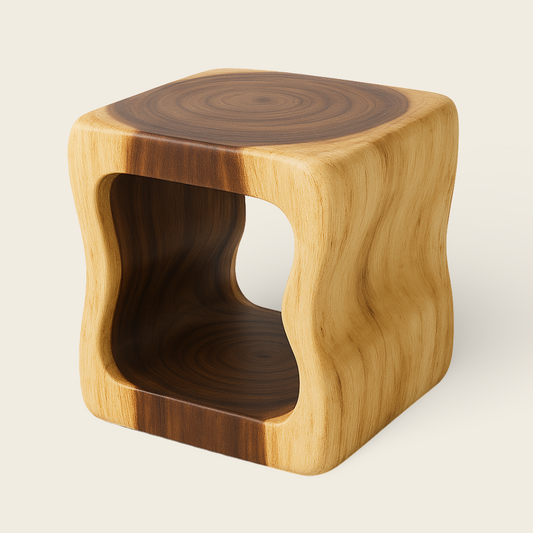 Tree Trunk Stool | Natural Wood Accent Piece | 45x40x30 cm