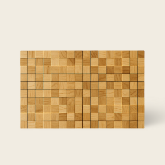 Teak Wall Panel | Block Root Design | Natural | 120x80 cm