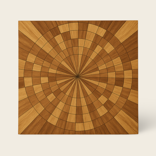 Teak Wood Wall Art | Geometric Design | 90x90 cm