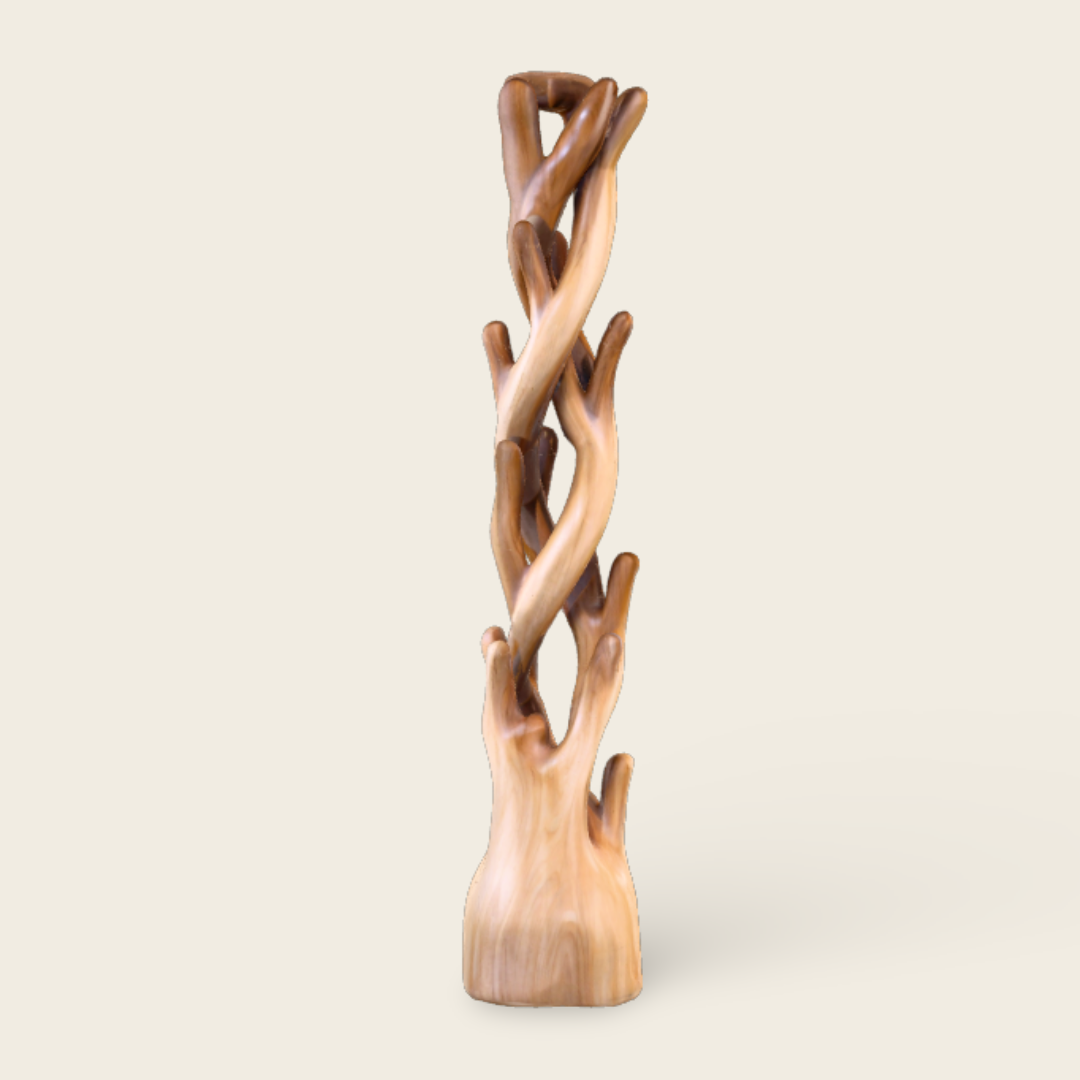 Decorative Tree Trunk Stand | Natural Solid Wood | Organic Display Hanger | 180cm